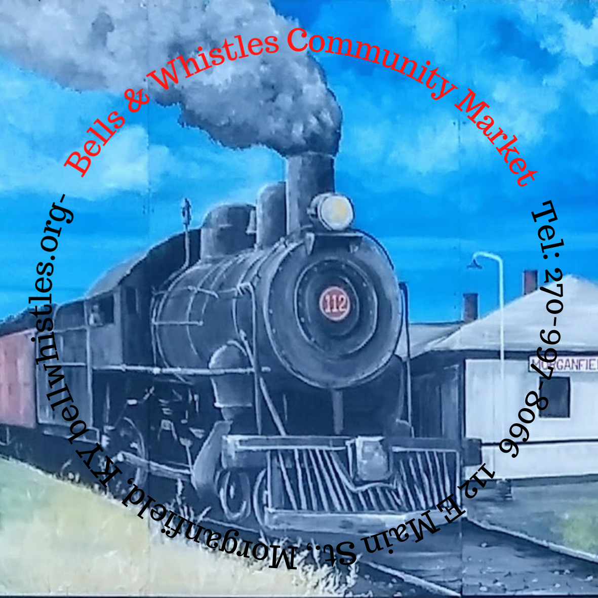 Izzy's On Main & Bell's & Whistles Community Market logo