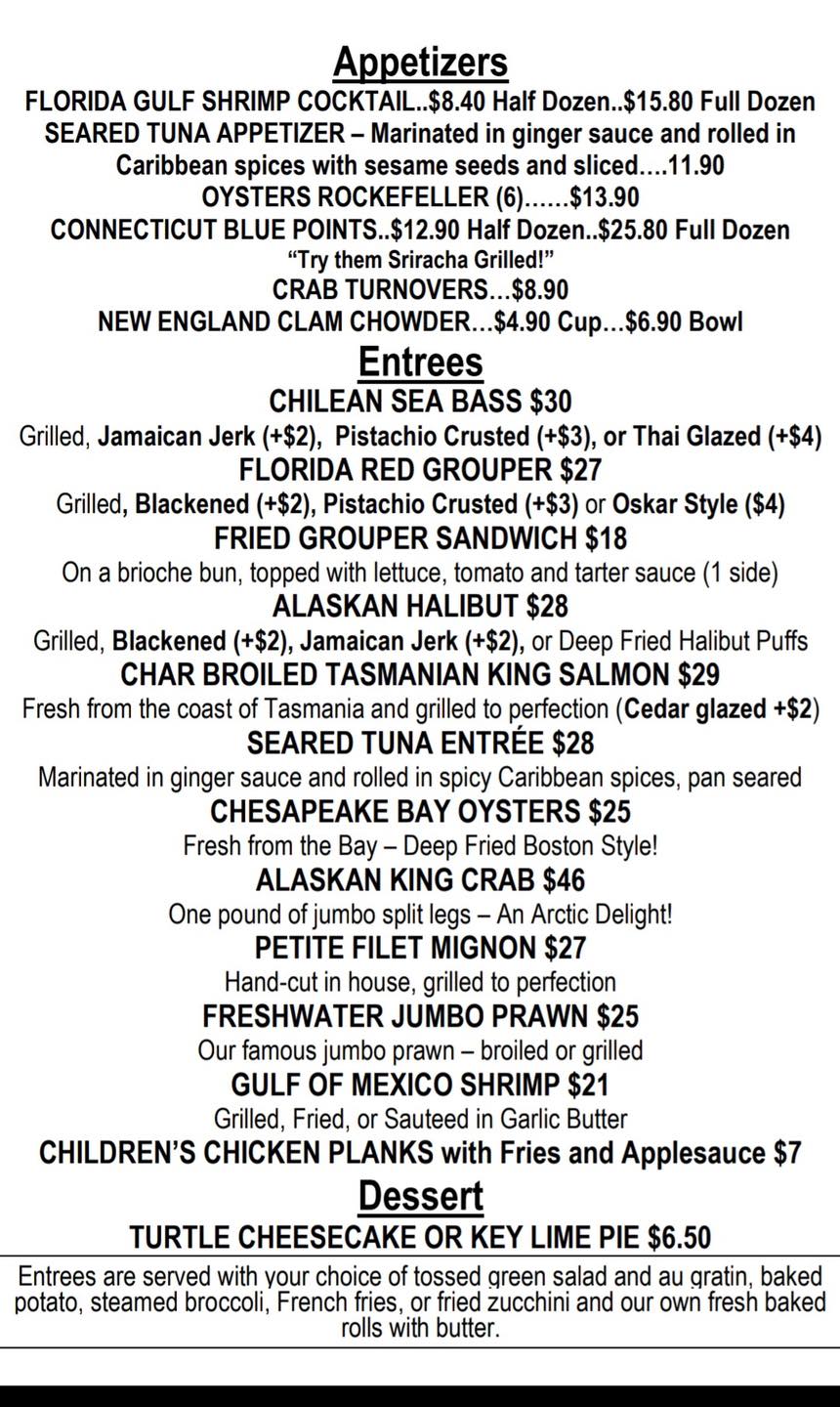 Fish House Fish House Menu - Seafood Menu in Peoria, IL