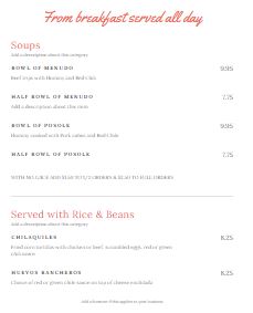 Guadalajara Grill Guadalajara Grill General Menu - American Menu in Taos, NM