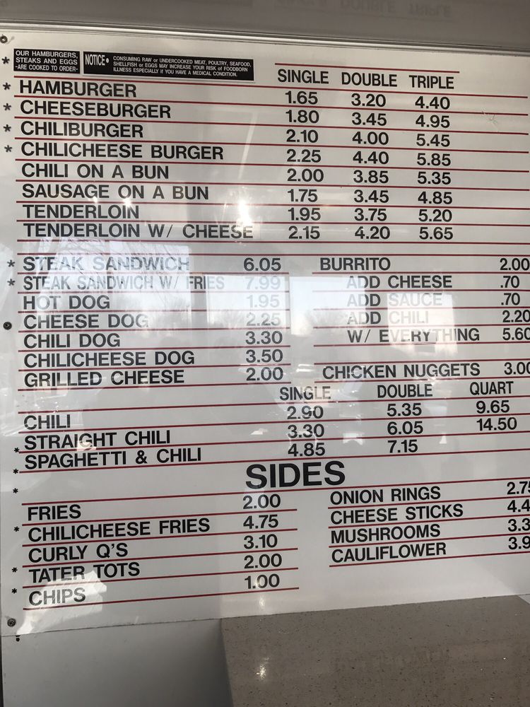 Hayes Hamburger and Chili Hayes Hamburger and Chili General Menu - American Menu in Kansas City, MO