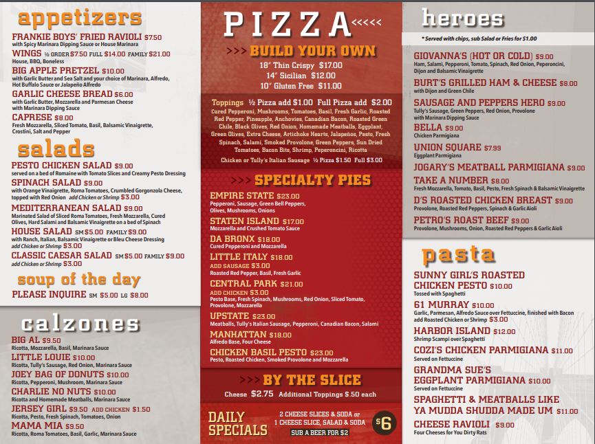 JC's New York Pizza Department JC's New York Pizza Department General Menu - Pizza Menu in Las Vegas, NM
