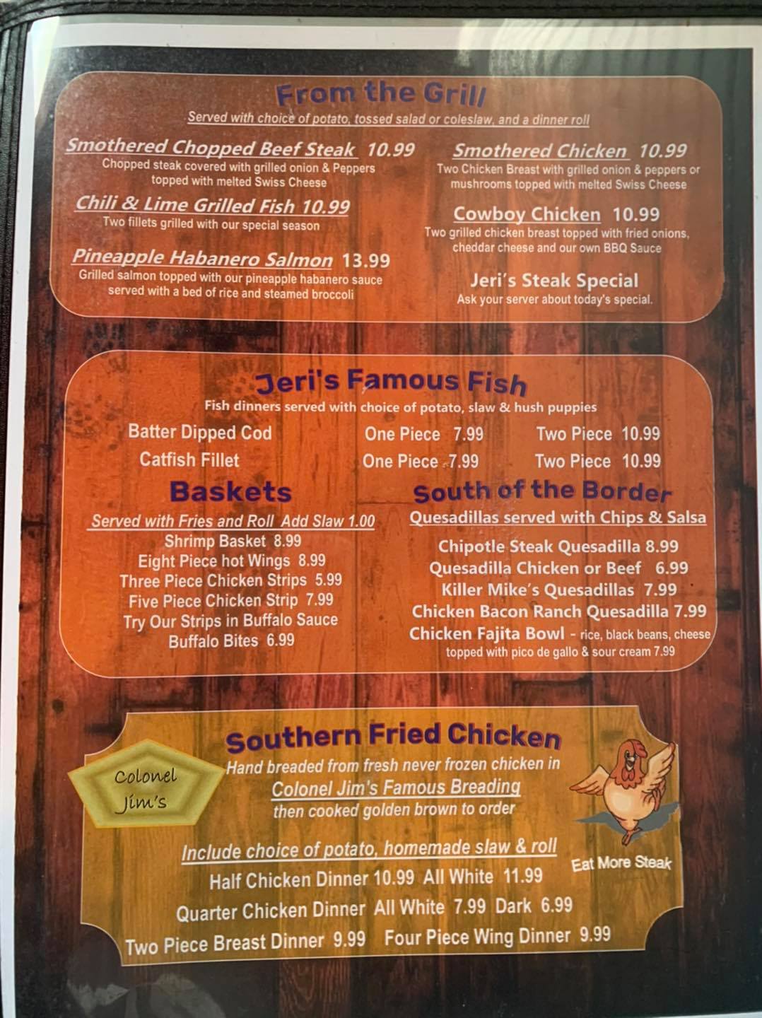 Jeri's Cafe Jeris Cafe Menu - Cafe Menu in Clay, KY