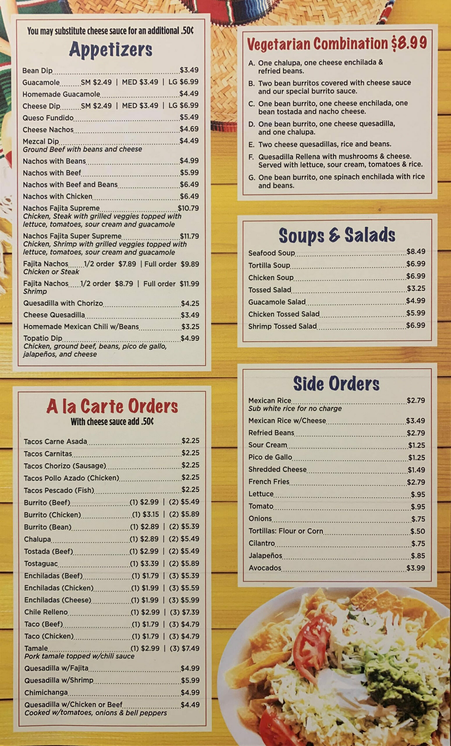 Pueblo Viejo Menu