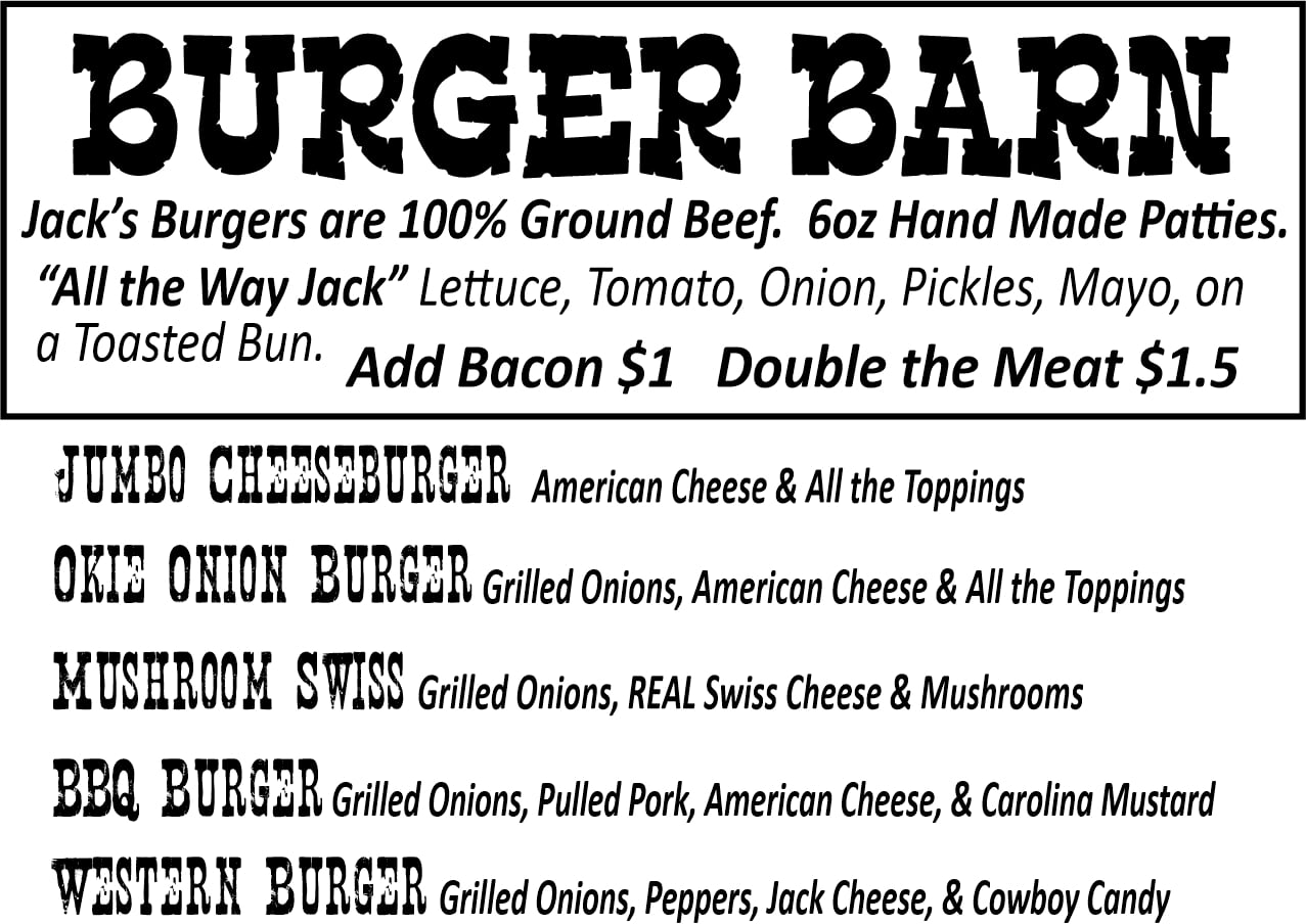 Screamin' Jack's Screamin Jacks BBQ and More Menu - American Menu in Sayre, OK