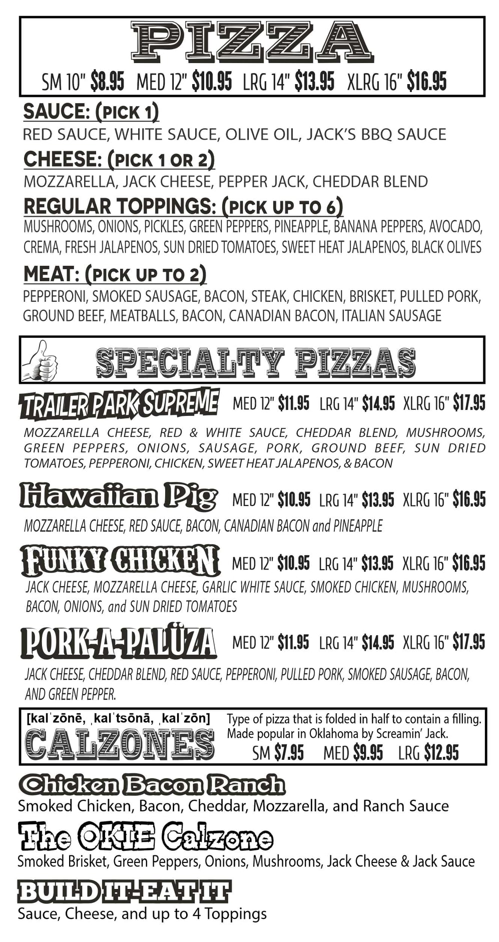 Screamin' Jack's Screamin Jacks BBQ and More Menu - American Menu in Sayre, OK