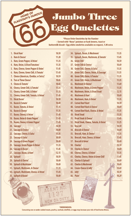 The Crown Railroad Café The Crown Railroad Cafe Menu - Cafe Menu in Flagstaff, AZ