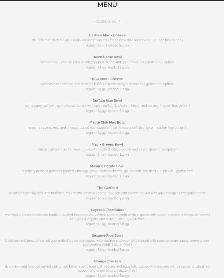 The Loaded Bowl The Loaded Bowl Menu - American Menu in Oklahoma City, OK