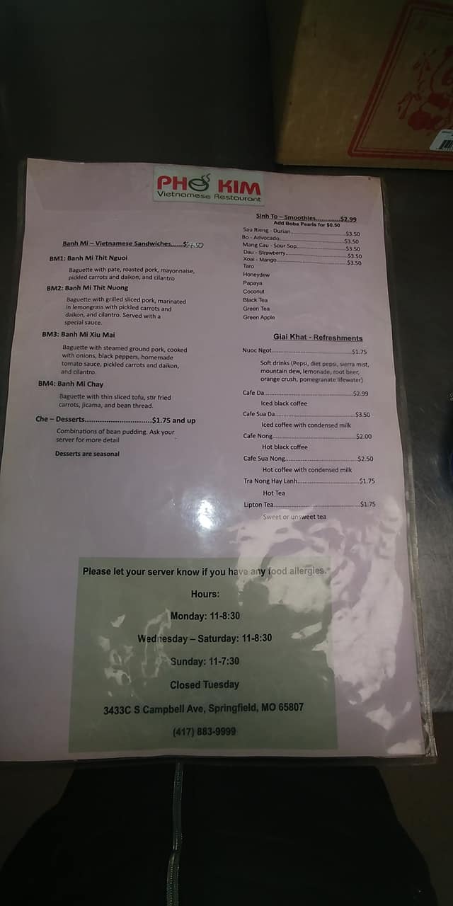 General Menu