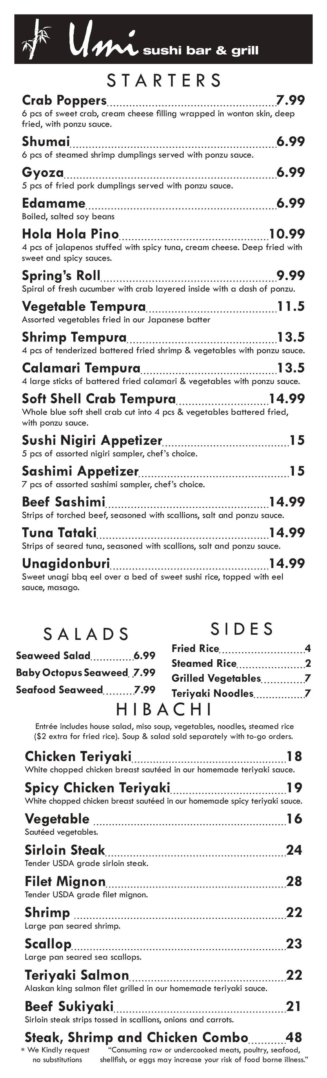 General Menu